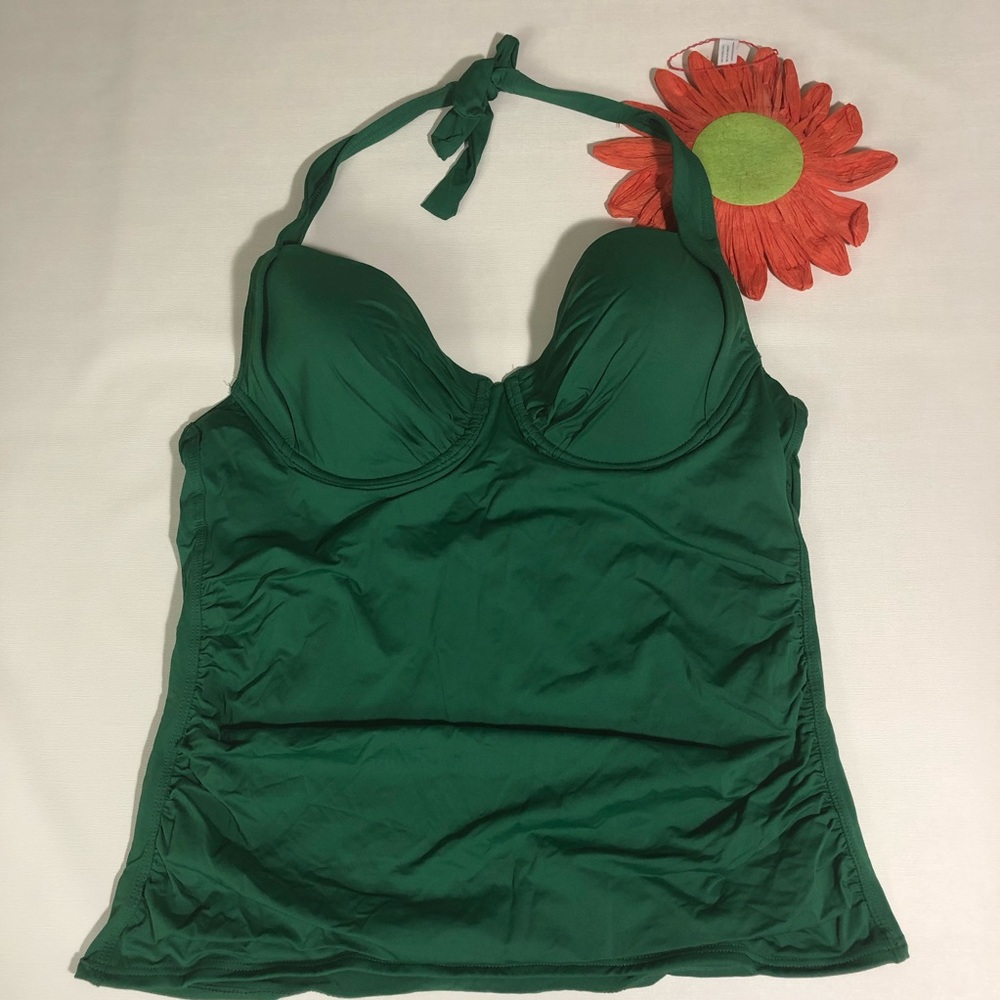 Tommy Bahama Bandeau Shirred Halter Tankini Top XL